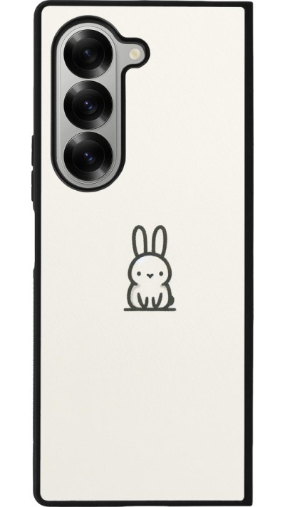 Coque Samsung Galaxy Z Fold6 - Silicone rigide noir Minimal bunny cutie