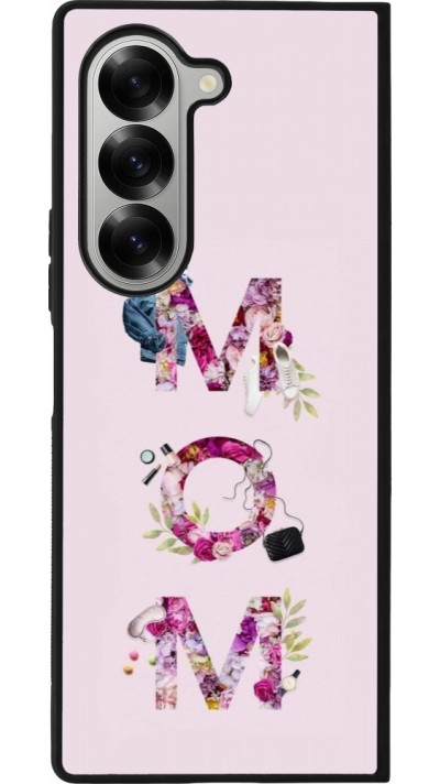 Coque Samsung Galaxy Z Fold6 - Silicone rigide noir Mom 2024 girly mom