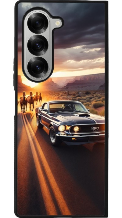 Coque Samsung Galaxy Z Fold6 - Silicone rigide noir Mustang 69 Grand Canyon