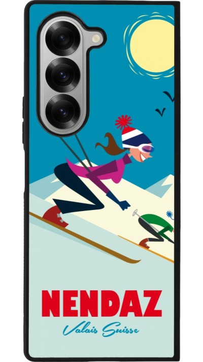 Coque Samsung Galaxy Z Fold6 - Silicone rigide noir Nendaz Ski Downhill