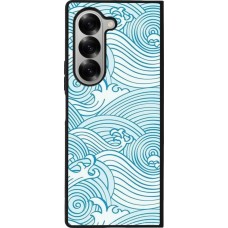 Coque Samsung Galaxy Z Fold6 - Silicone rigide noir Ocean Waves