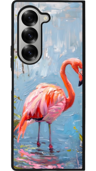 Coque Samsung Galaxy Z Fold6 - Silicone rigide noir Paint Flamingo