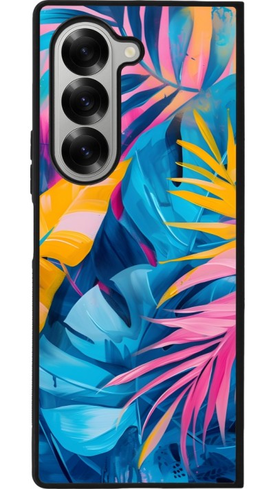 Coque Samsung Galaxy Z Fold6 - Silicone rigide noir Palms Blue