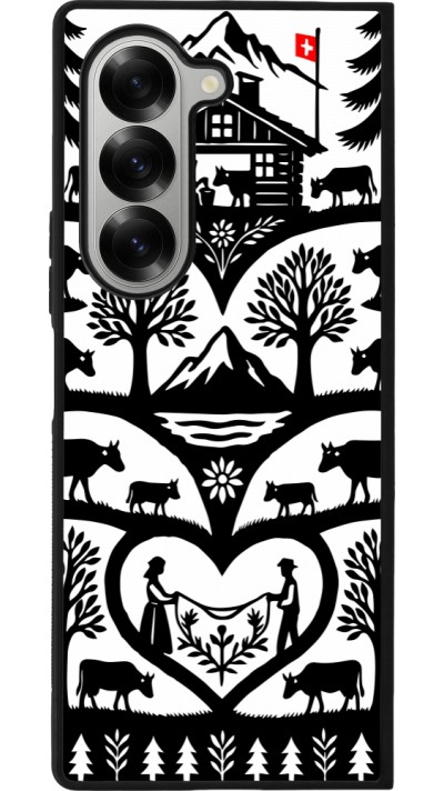 Coque Samsung Galaxy Z Fold6 - Silicone rigide noir Poya Suisse 2