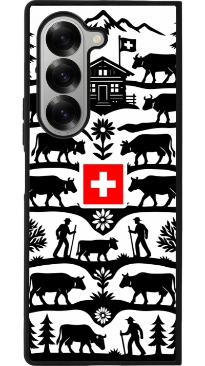 Coque Samsung Galaxy Z Fold6 - Silicone rigide noir Poya Suisse 3