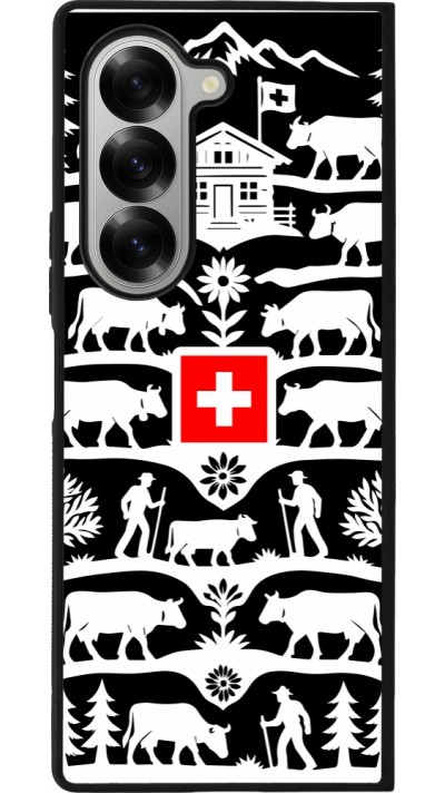 Coque Samsung Galaxy Z Fold6 - Silicone rigide noir Poya Suisse 3 noir