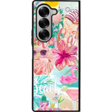Coque Samsung Galaxy Z Fold6 - Silicone rigide noir Preppy Collage Aloha