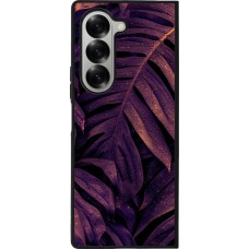 Coque Samsung Galaxy Z Fold6 - Silicone rigide noir Purple Light Leaves