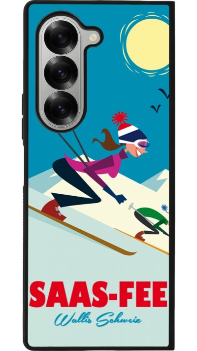 Coque Samsung Galaxy Z Fold6 - Silicone rigide noir Saas-Fee Ski Downhill
