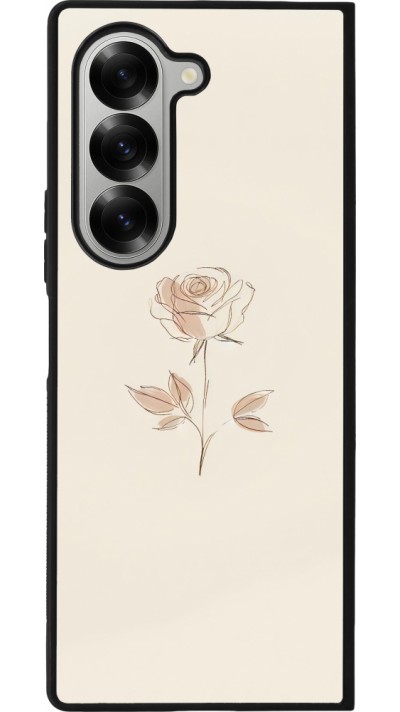 Coque Samsung Galaxy Z Fold6 - Silicone rigide noir Sable Rose Minimaliste