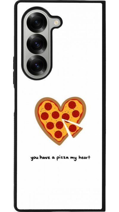 Coque Samsung Galaxy Z Fold6 - Silicone rigide noir Saint Valentines Day 26 You have my pizza heart