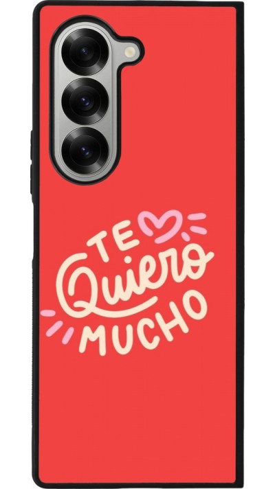 Coque Samsung Galaxy Z Fold6 - Silicone rigide noir Saint Valentines Day 26 Te quiero mucho