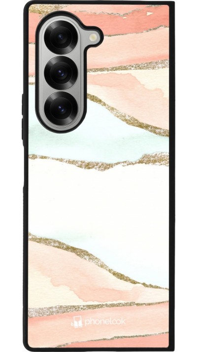 Coque Samsung Galaxy Z Fold6 - Silicone rigide noir Shimmering Orange