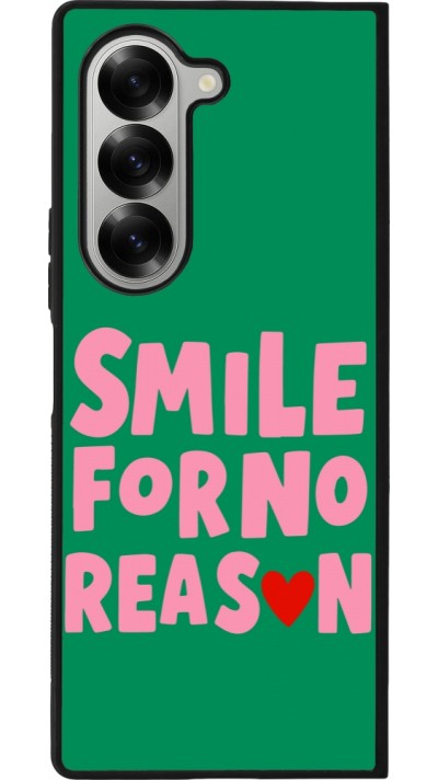 Coque Samsung Galaxy Z Fold6 - Silicone rigide noir Smile for no reason 2026