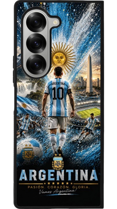 Samsung Galaxy Z Fold6 Case Hülle - Silikon schwarz Fussball Argentinien splash 2026