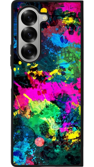 Coque Samsung Galaxy Z Fold6 - Silicone rigide noir Splash paint