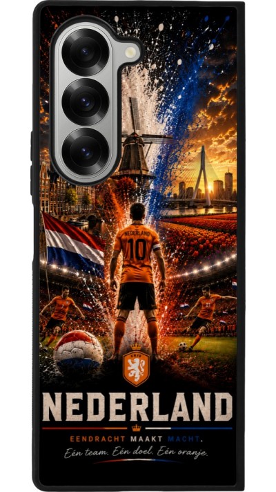 Samsung Galaxy Z Fold6 Case Hülle - Silikon schwarz Fussball Niederlande splash 2026