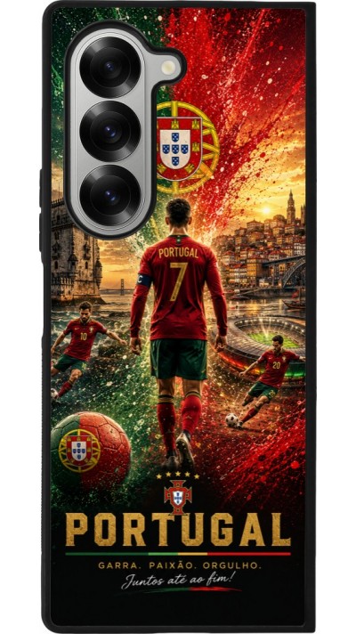 Samsung Galaxy Z Fold6 Case Hülle - Silikon schwarz Fussball Portugal splash 2026