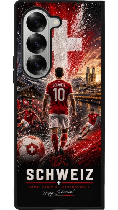 Samsung Galaxy Z Fold6 Case Hülle - Silikon schwarz Fussball Schweiz splash 2026