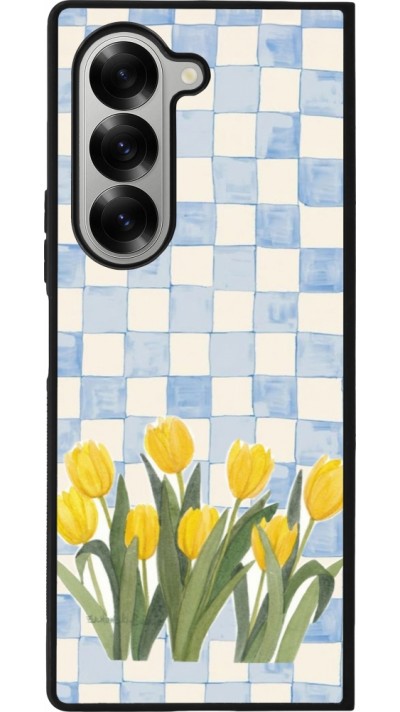 Samsung Galaxy Z Fold6 Case Hülle - Silikon schwarz Blue vichy tulips Spring 2026