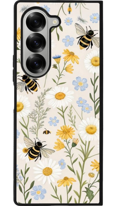 Samsung Galaxy Z Fold6 Case Hülle - Silikon schwarz Pattern bees Spring 2026