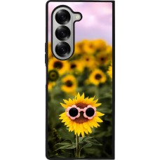 Coque Samsung Galaxy Z Fold6 - Silicone rigide noir Sunflower with glasses Spring 2026