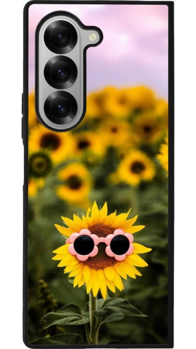 Samsung Galaxy Z Fold6 Case Hülle - Silikon schwarz Sunflower with glasses Spring 2026