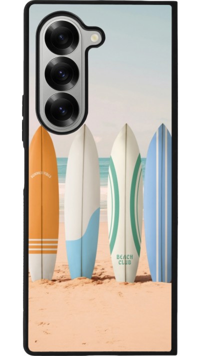 Coque Samsung Galaxy Z Fold6 - Silicone rigide noir Summer surfboard 2025