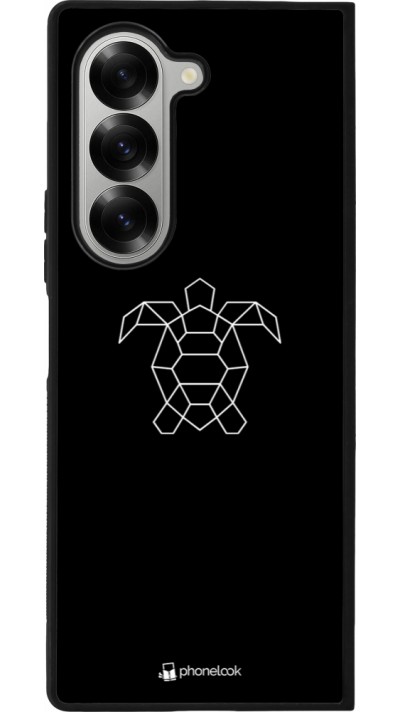 Coque Samsung Galaxy Z Fold6 - Silicone rigide noir Turtles lines on black