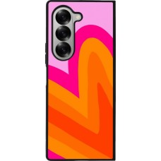 Coque Samsung Galaxy Z Fold6 - Silicone rigide noir Valentine 2024 heart gradient