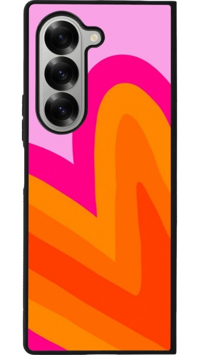 Samsung Galaxy Z Fold6 Case Hülle - Silikon schwarz Valentine 2024 heart gradient