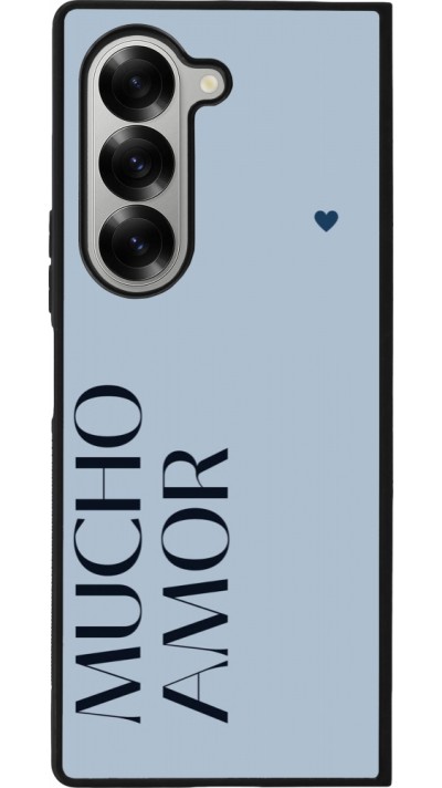 Samsung Galaxy Z Fold6 Case Hülle - Silikon schwarz Valentine 2024 mucho amor azul