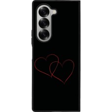 Coque Samsung Galaxy Z Fold6 - Silicone rigide noir Valentine 2023 attached heart