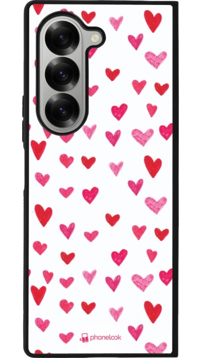 Samsung Galaxy Z Fold6 Case Hülle - Silikon schwarz Valentine 2022 Many pink hearts