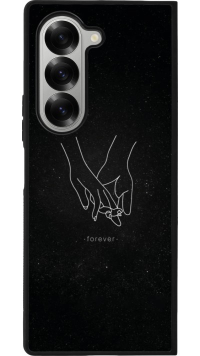 Coque Samsung Galaxy Z Fold6 - Silicone rigide noir Valentine 2023 hands forever