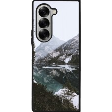 Coque Samsung Galaxy Z Fold6 - Silicone rigide noir Winter 22 snowy mountain and lake