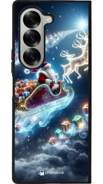 Samsung Galaxy Z Fold6 Case Hülle - Silikon schwarz Weihnachten 2023 Verzauberter Weihnachtsmann