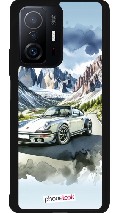 Coque Xiaomi 11T - Silicone rigide noir Porsche 911 Mountain Watercolor