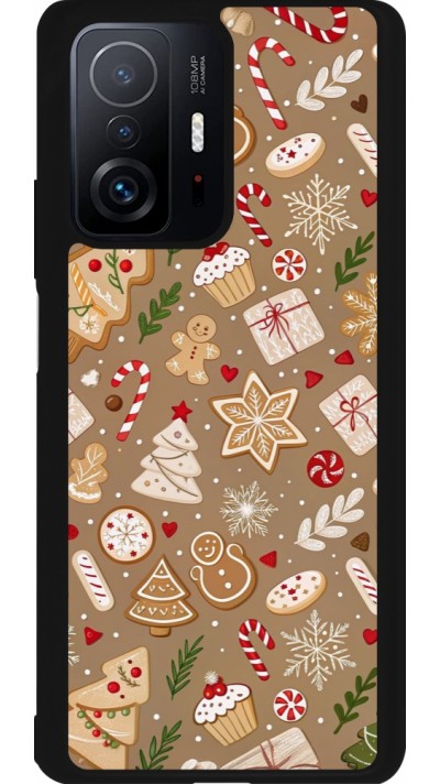 Xiaomi 11T Case Hülle - Silikon schwarz Christmas 25 Pattern Ginger Cookie
