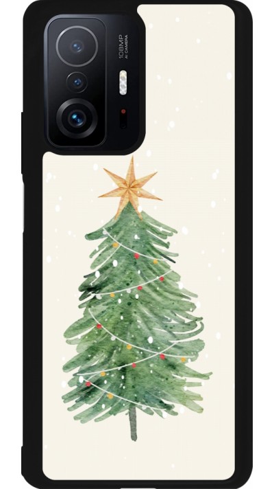 Xiaomi 11T Case Hülle - Silikon schwarz Christmas 25 Sketch Tree