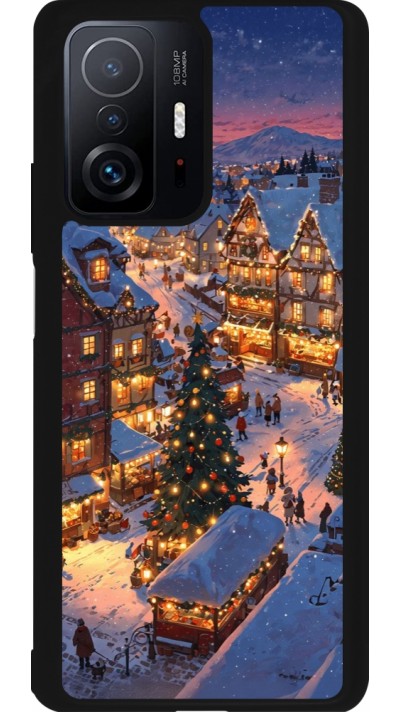 Xiaomi 11T Case Hülle - Silikon schwarz Christmas 25 Xmas Village