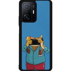 Coque Xiaomi 11T - Silicone rigide noir Frog with camera DTMF