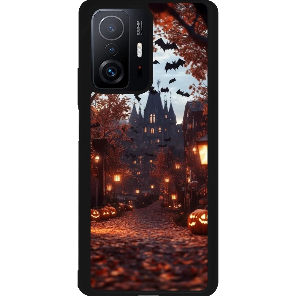 Coque Xiaomi 11T - Silicone rigide noir Halloween 2025 Haunted house