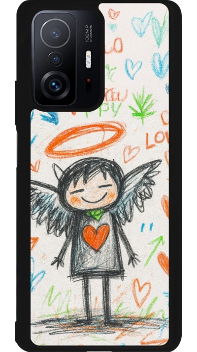Xiaomi 11T Case Hülle - Silikon schwarz Little Angel Sketch Love