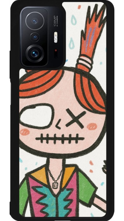 Xiaomi 11T Case Hülle - Silikon schwarz Little Girl Sketch