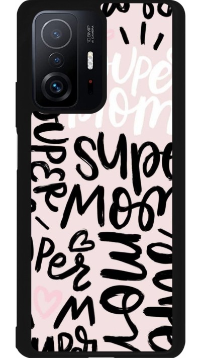 Xiaomi 11T Case Hülle - Silikon schwarz Mom 2024 Super mom