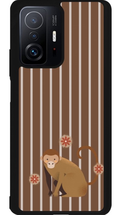 Xiaomi 11T Case Hülle - Silikon schwarz Monkey with stripes