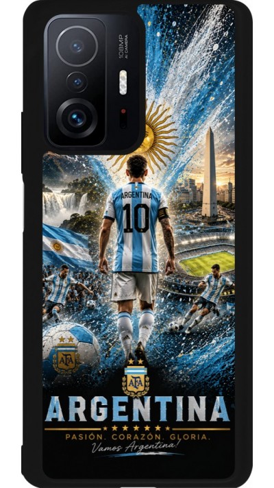 Coque Xiaomi 11T - Silicone rigide noir Football Argentine splash 2026