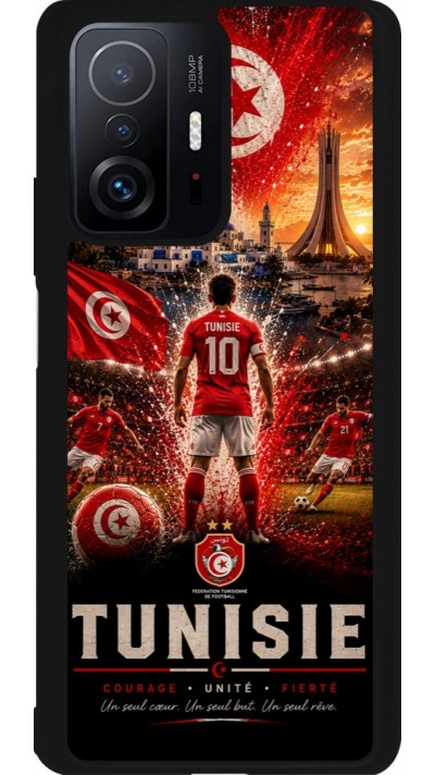 Coque Xiaomi 11T - Silicone rigide noir Football Tunisie splash 2026