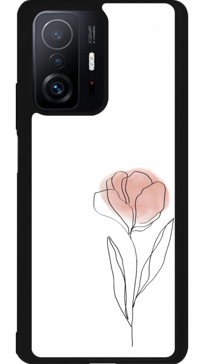 Coque Xiaomi 11T - Silicone rigide noir Spring 23 minimalist flower